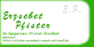 erzsebet pfister business card