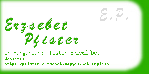 erzsebet pfister business card